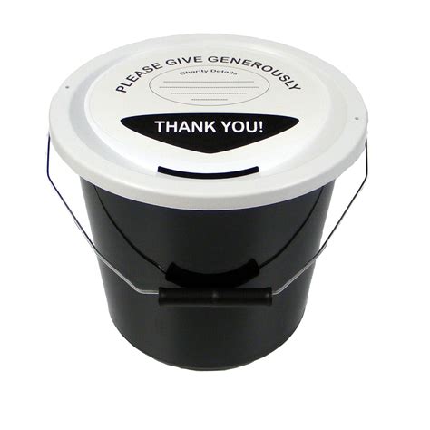 Charity Collection Buckets with Lids and Labels – PDK.
